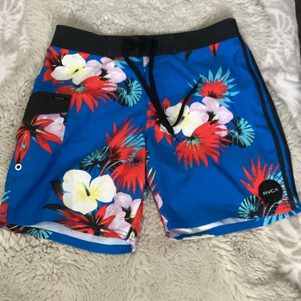 EUC RVCA x Industry Tropical Blue Board Shorts